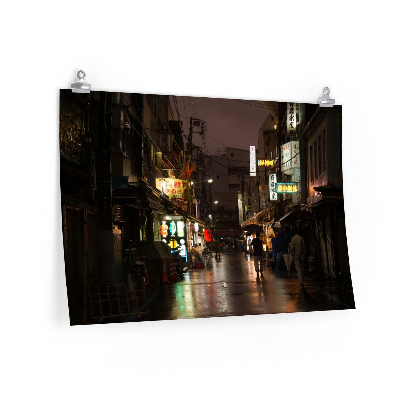 Searching For Sushi Spot On Rainy Night