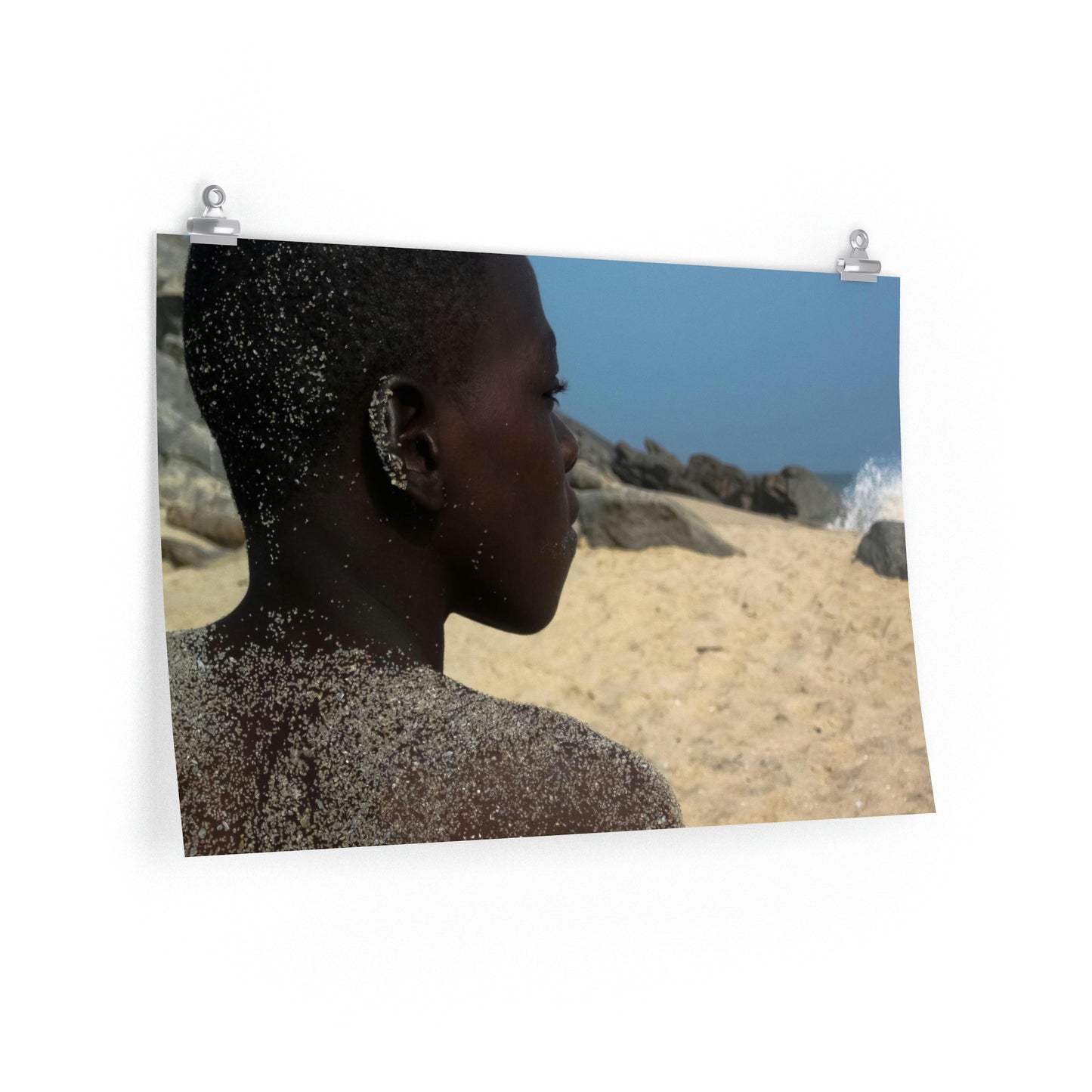 Boy Gazing On Beach