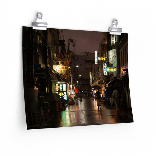Searching For Sushi Spot On Rainy Night