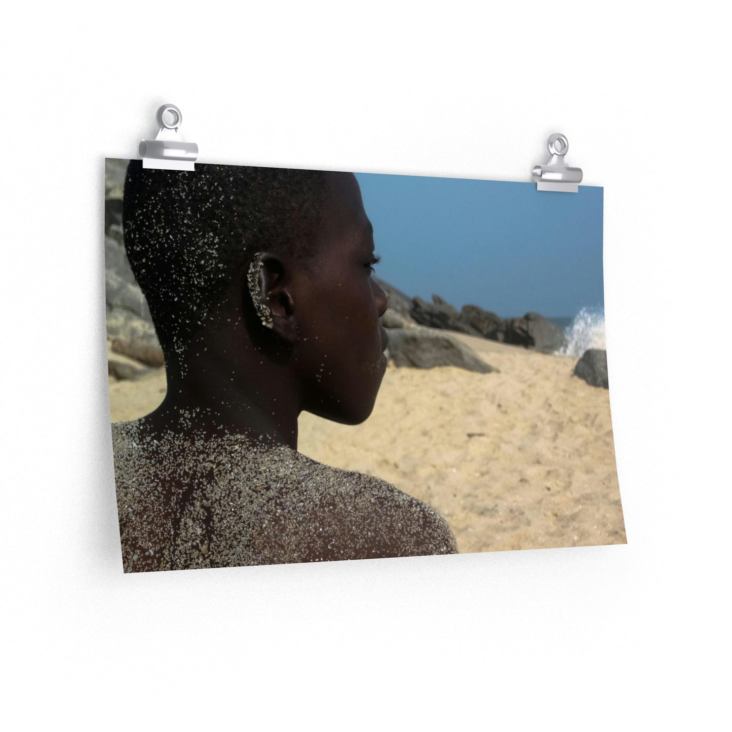 Boy Gazing On Beach