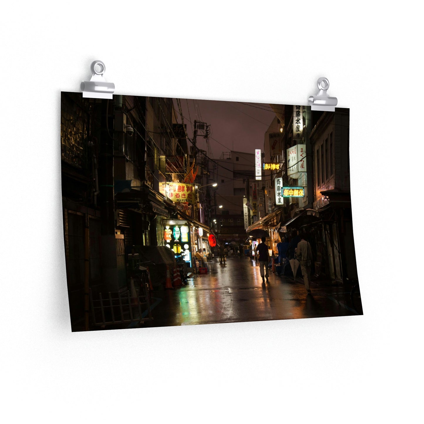 Searching For Sushi Spot On Rainy Night