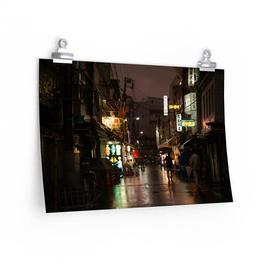 Searching For Sushi Spot On Rainy Night